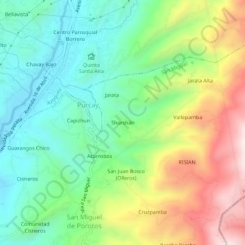 Shorshán topographic map, elevation, terrain