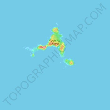 Snares Islands topographic map, elevation, terrain