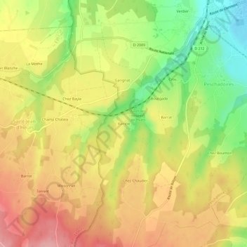 Rambe topographic map, elevation, terrain