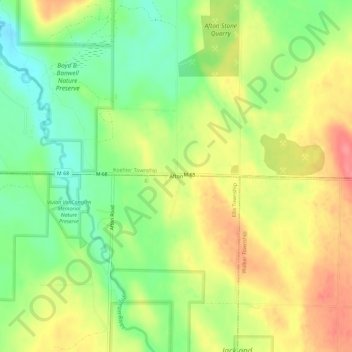 Afton topographic map, elevation, terrain