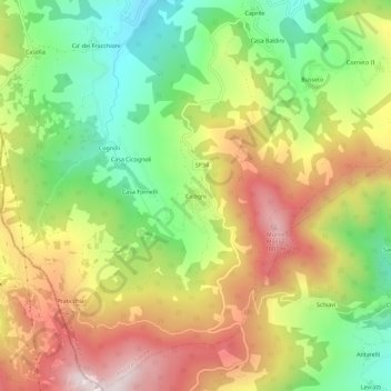 Cicogni topographic map, elevation, terrain