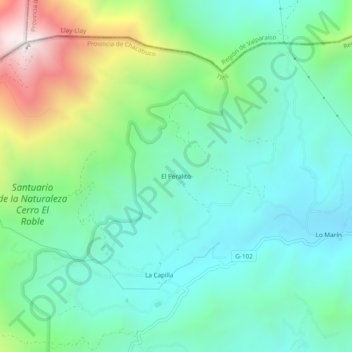 El Peralito topographic map, elevation, terrain