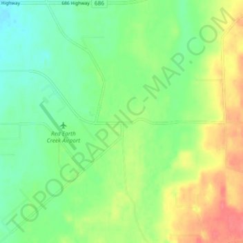 Red Earth Creek topographic map, elevation, terrain