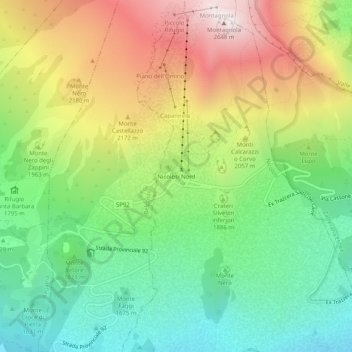 Nicolosi Nord topographic map, elevation, terrain