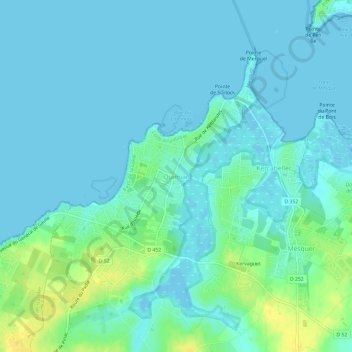 Quimiac topographic map, elevation, terrain