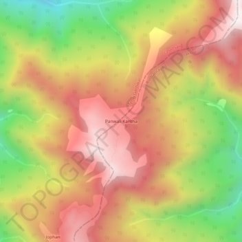 Panwali Kantha topographic map, elevation, terrain