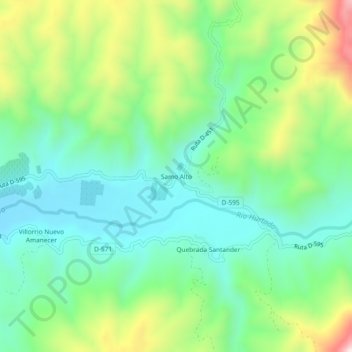 Samo Alto topographic map, elevation, terrain