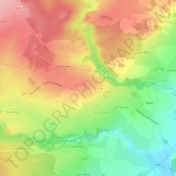 Le Corgenay topographic map, elevation, terrain
