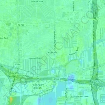 Riverland topographic map, elevation, terrain