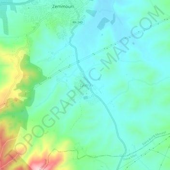 Zaatra topographic map, elevation, terrain