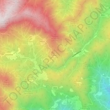 Vivaio topographic map, elevation, terrain