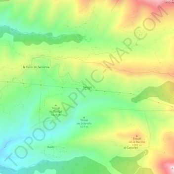 Torogó topographic map, elevation, terrain