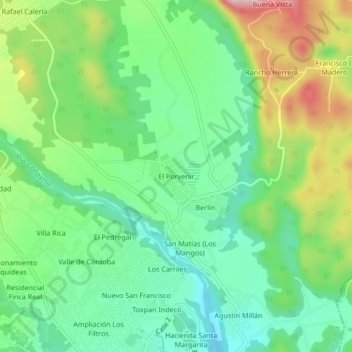 El Porvenir topographic map, elevation, terrain