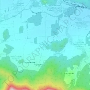 Pirkdorf/Breška vas topographic map, elevation, terrain