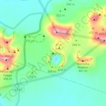 Caldera del Corazoncillo topographic map, elevation, terrain