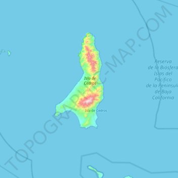 Isla de Cedros topographic map, elevation, terrain