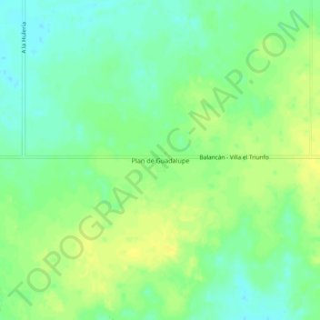 Plan de Guadalupe topographic map, elevation, terrain