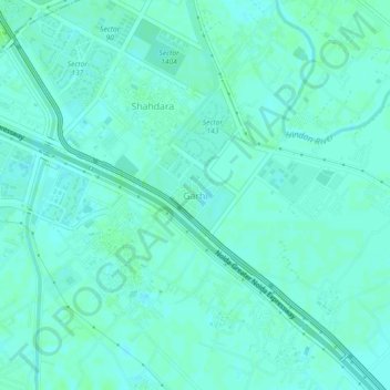 Garhi topographic map, elevation, terrain