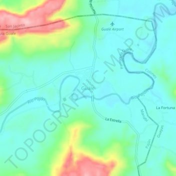 Guale topographic map, elevation, terrain