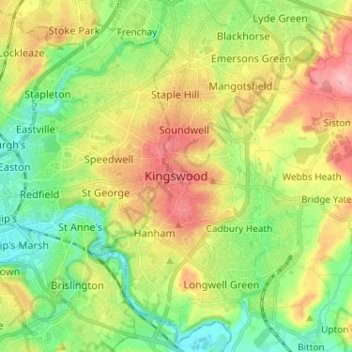 Kingswood topographic map, elevation, terrain