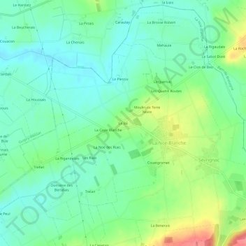 Le Bé topographic map, elevation, terrain
