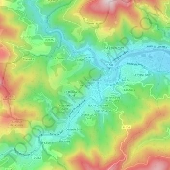 La Glorie topographic map, elevation, terrain