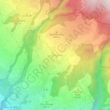 La Chapelle topographic map, elevation, terrain