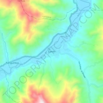 Zumbi topographic map, elevation, terrain