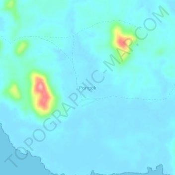 Pongok topographic map, elevation, terrain