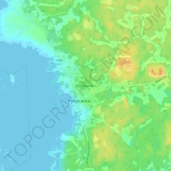Rohdainen topographic map, elevation, terrain