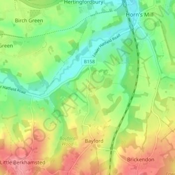 Broad Green topographic map, elevation, terrain
