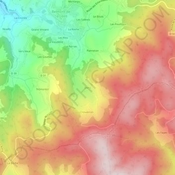 Doris topographic map, elevation, terrain