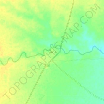 Gandai topographic map, elevation, terrain