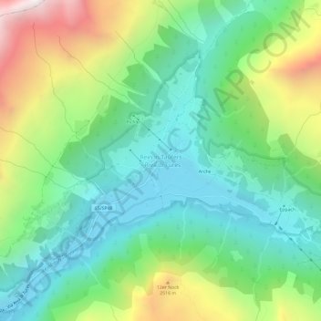 Riva di Tures topographic map, elevation, terrain