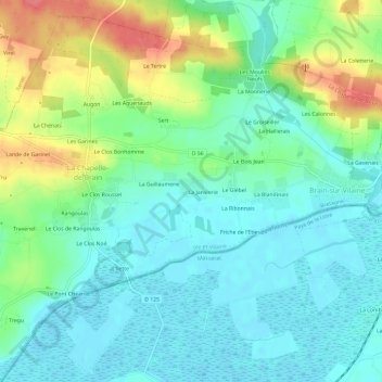 Bas Bilain topographic map, elevation, terrain