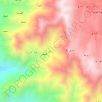 Shawal topographic map, elevation, terrain