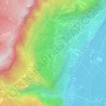 Penon - Penone topographic map, elevation, terrain