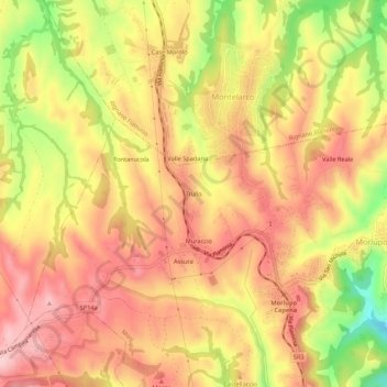Trullo topographic map, elevation, terrain