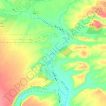 Al Hani topographic map, elevation, terrain