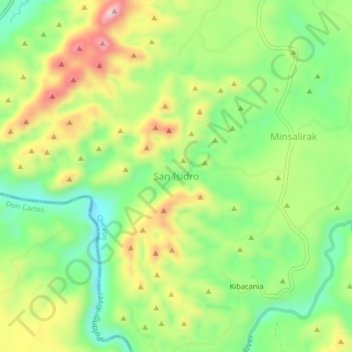 San Isidro topographic map, elevation, terrain