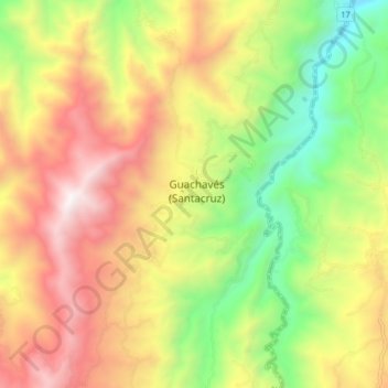 Guachavés (Santacruz) topographic map, elevation, terrain