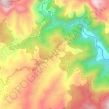 Bordoli topographic map, elevation, terrain