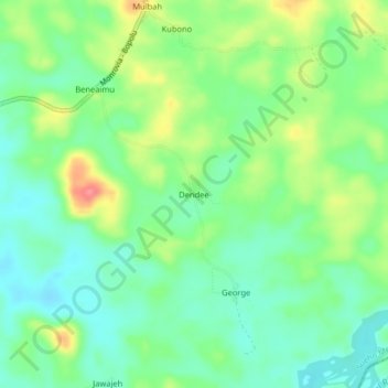 Dendee topographic map, elevation, terrain