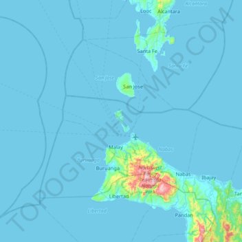 Boracay topographic map, elevation, terrain