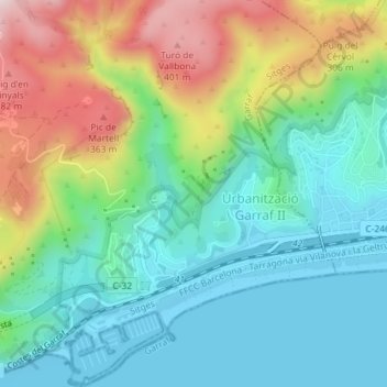 Ràfols topographic map, elevation, terrain