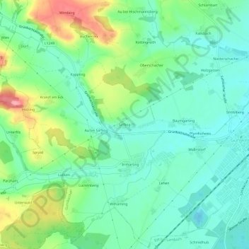 Sirfling topographic map, elevation, terrain