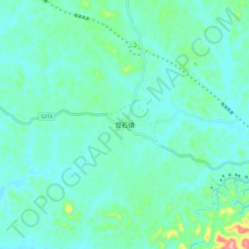 Anshi topographic map, elevation, terrain
