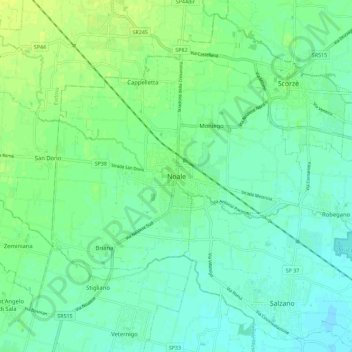 Noale topographic map, elevation, terrain