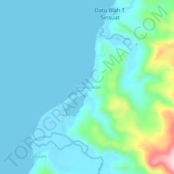 Penensaran topographic map, elevation, terrain