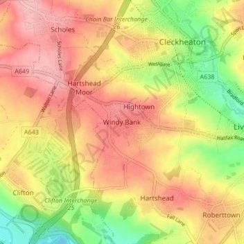 Windy Bank topographic map, elevation, terrain